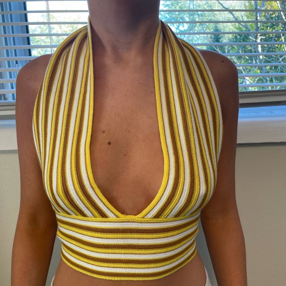 Striped halter shirts
